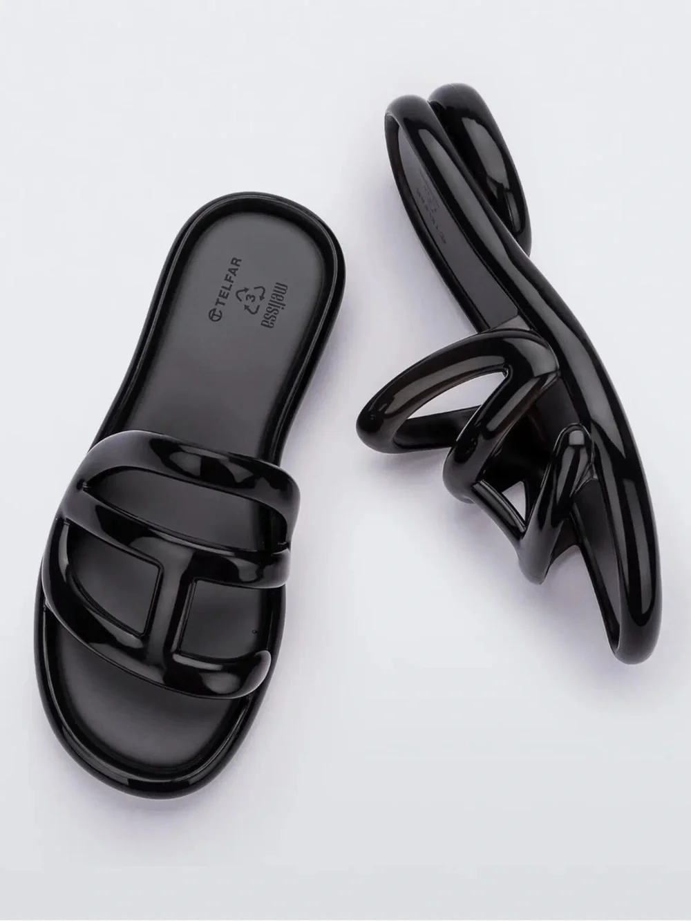 New Melissa x Telfar Jelly Slide Black size 8 - Picture 1 of 7